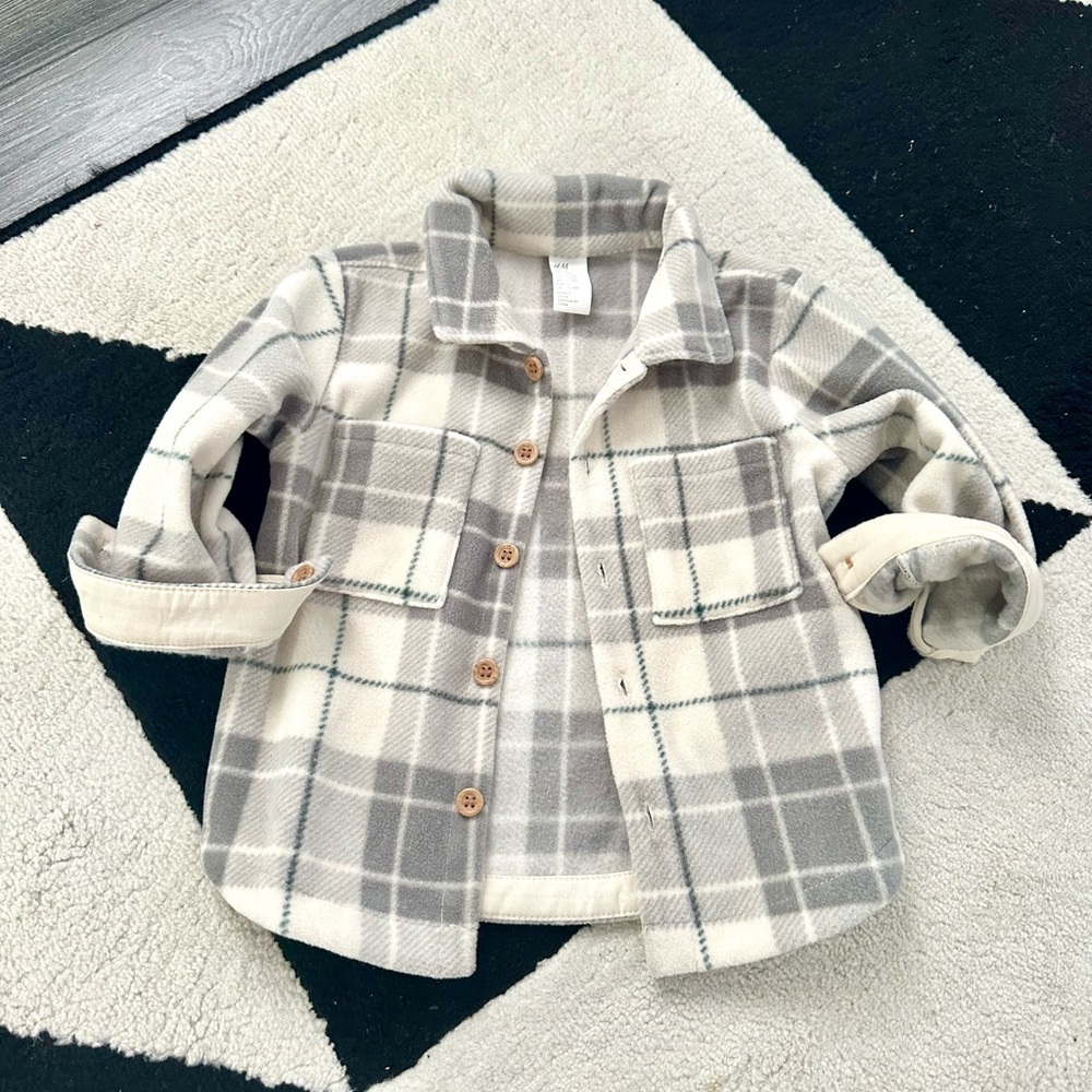 H&M Oversized Plaid Fleece Shacket